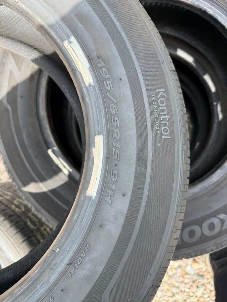 195/65R15 Set (4 Used Tires) Hankook Kinergy GT