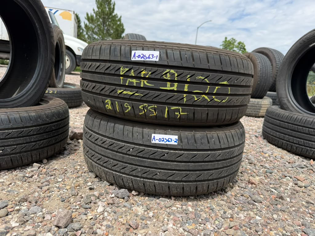215/55R17 Pair (2 Used Tires) Sentury Touring