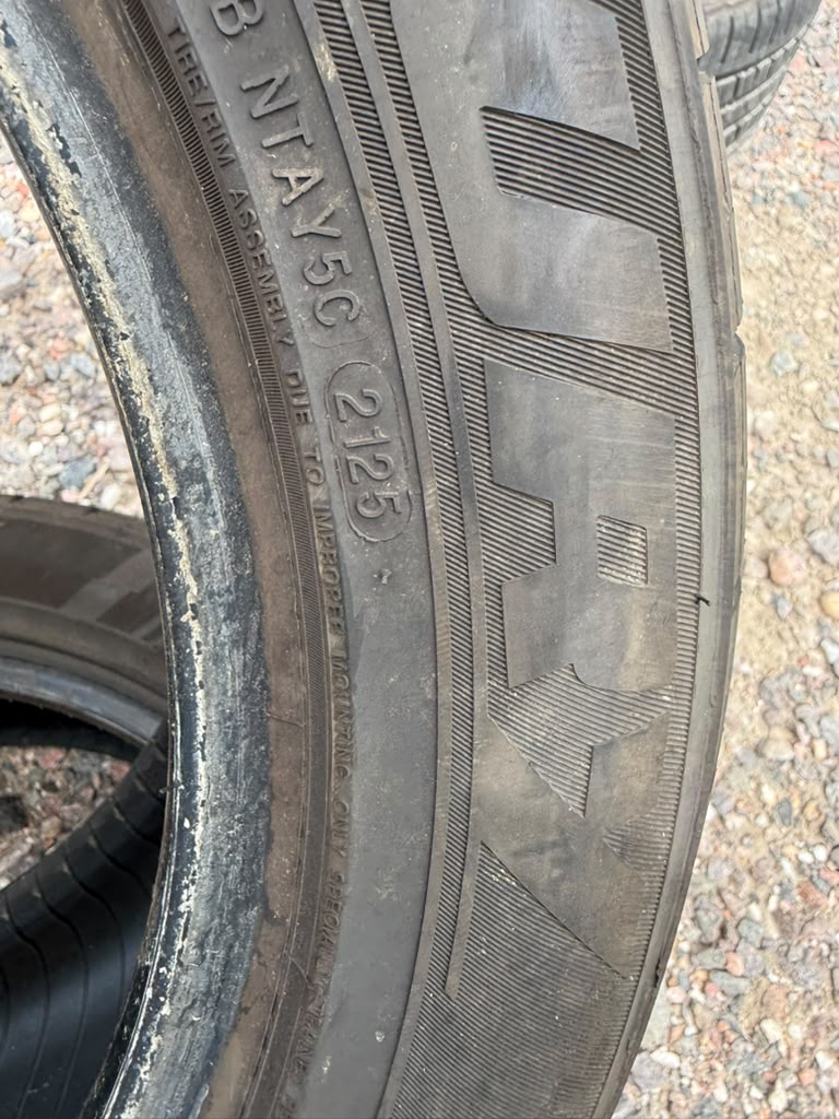 215/55R17 Pair (2 Used Tires) Sentury Touring