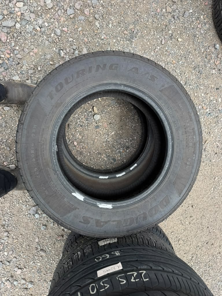 225/60R16 Pair (2 Used Tires) Douglas Touring