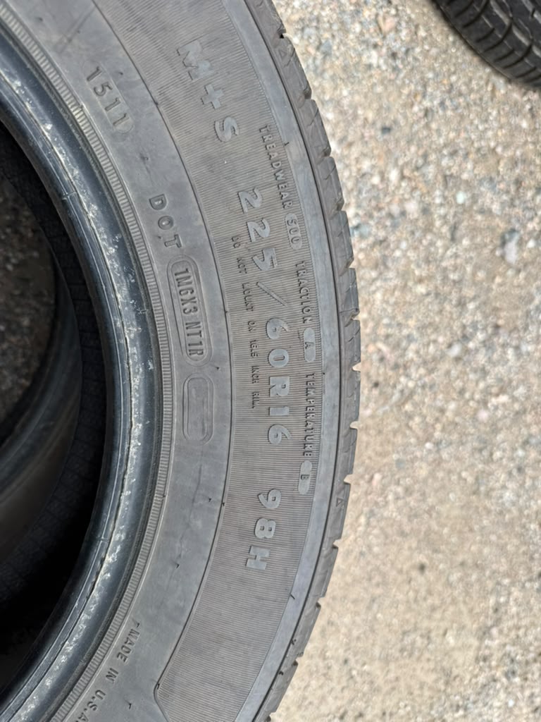 225/60R16 Pair (2 Used Tires) Douglas Touring