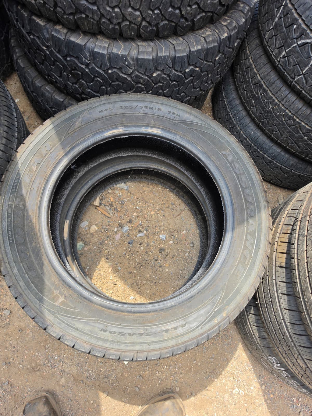 225/55R18 Pair (2 Used Tires) Goodyear Assurance