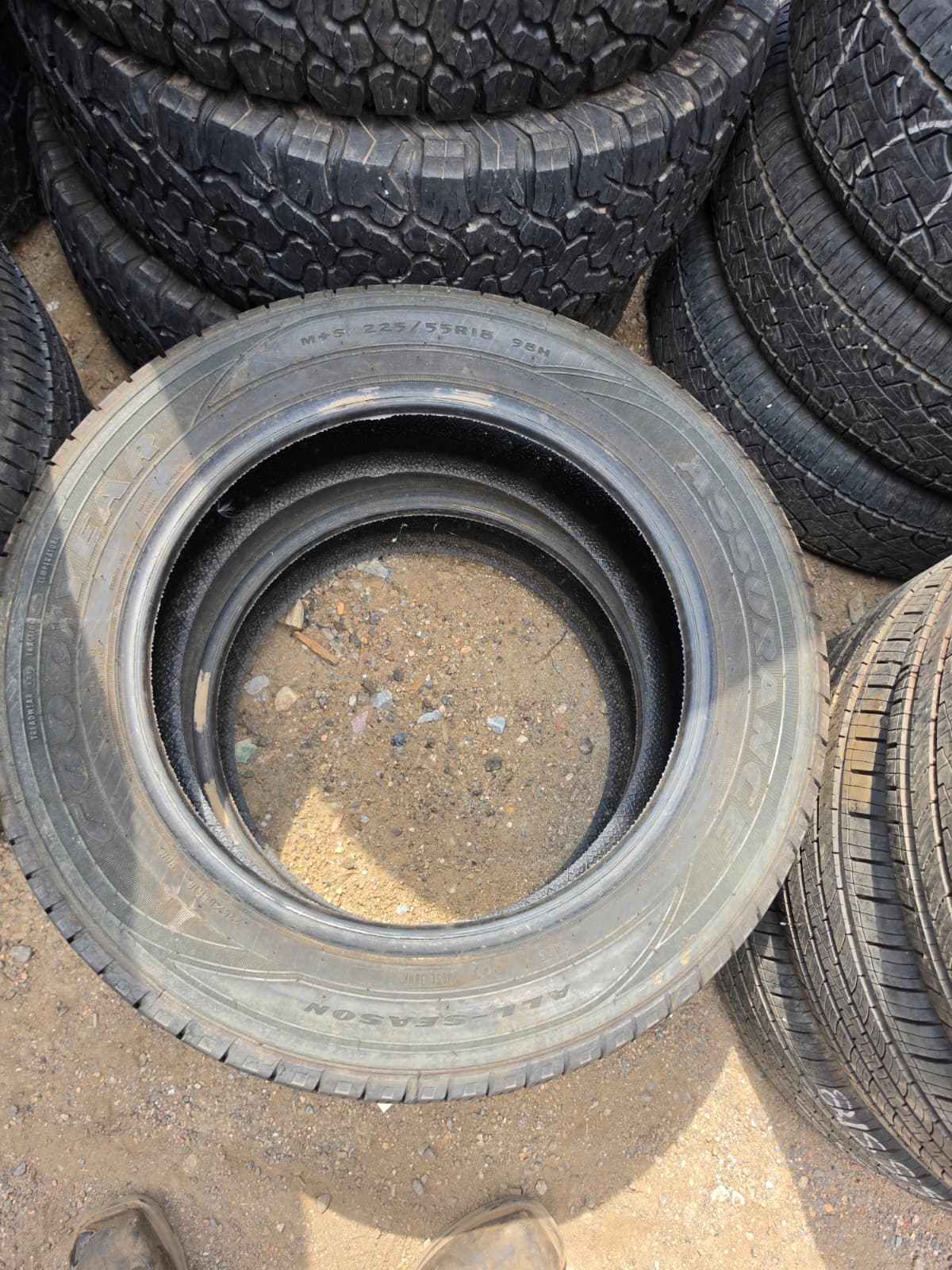 225/55R18 Pair (2 Used Tires) Goodyear Assurance