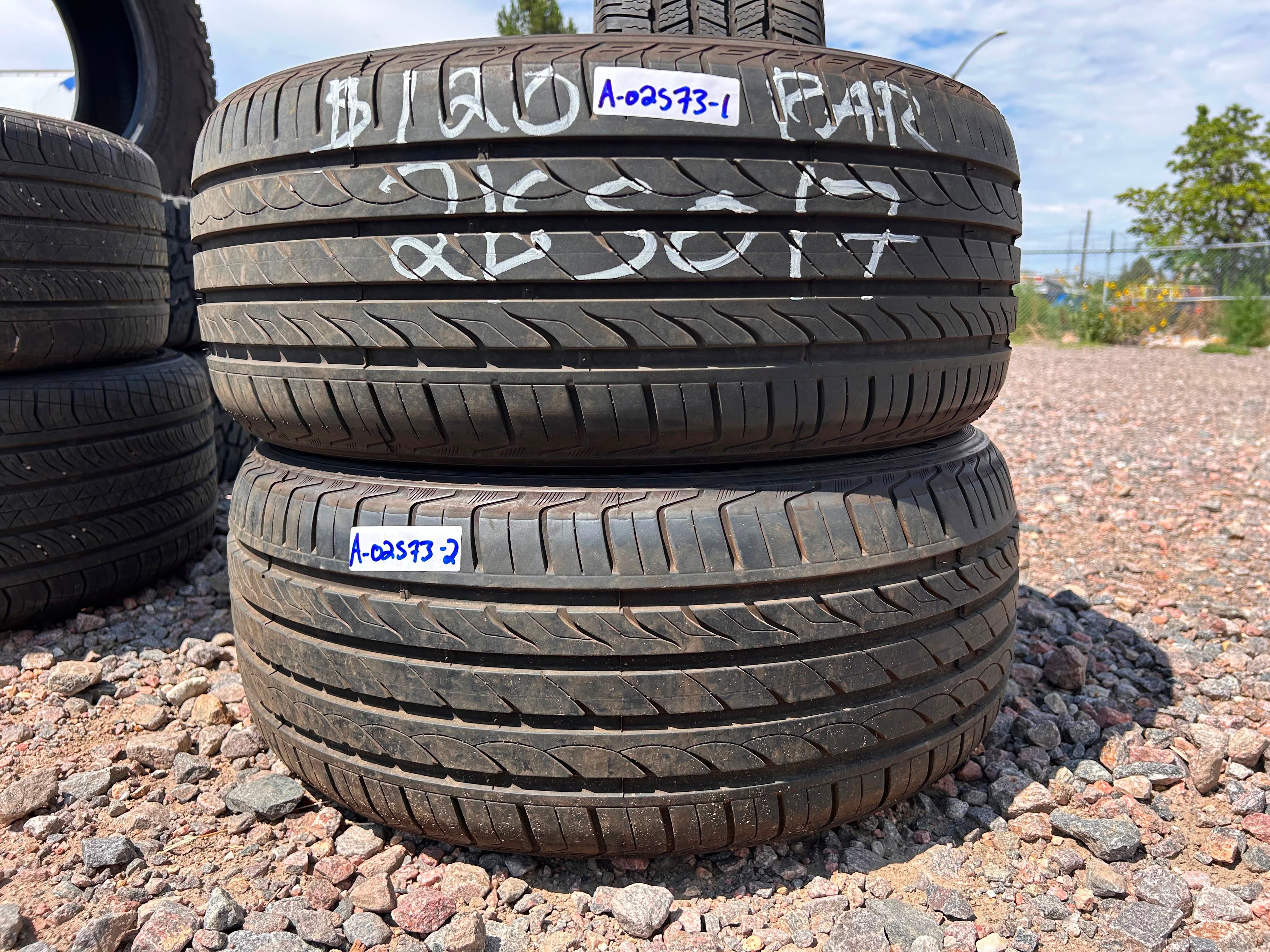 215/50R17 Pair (2 Used Tires) Delinte DH2