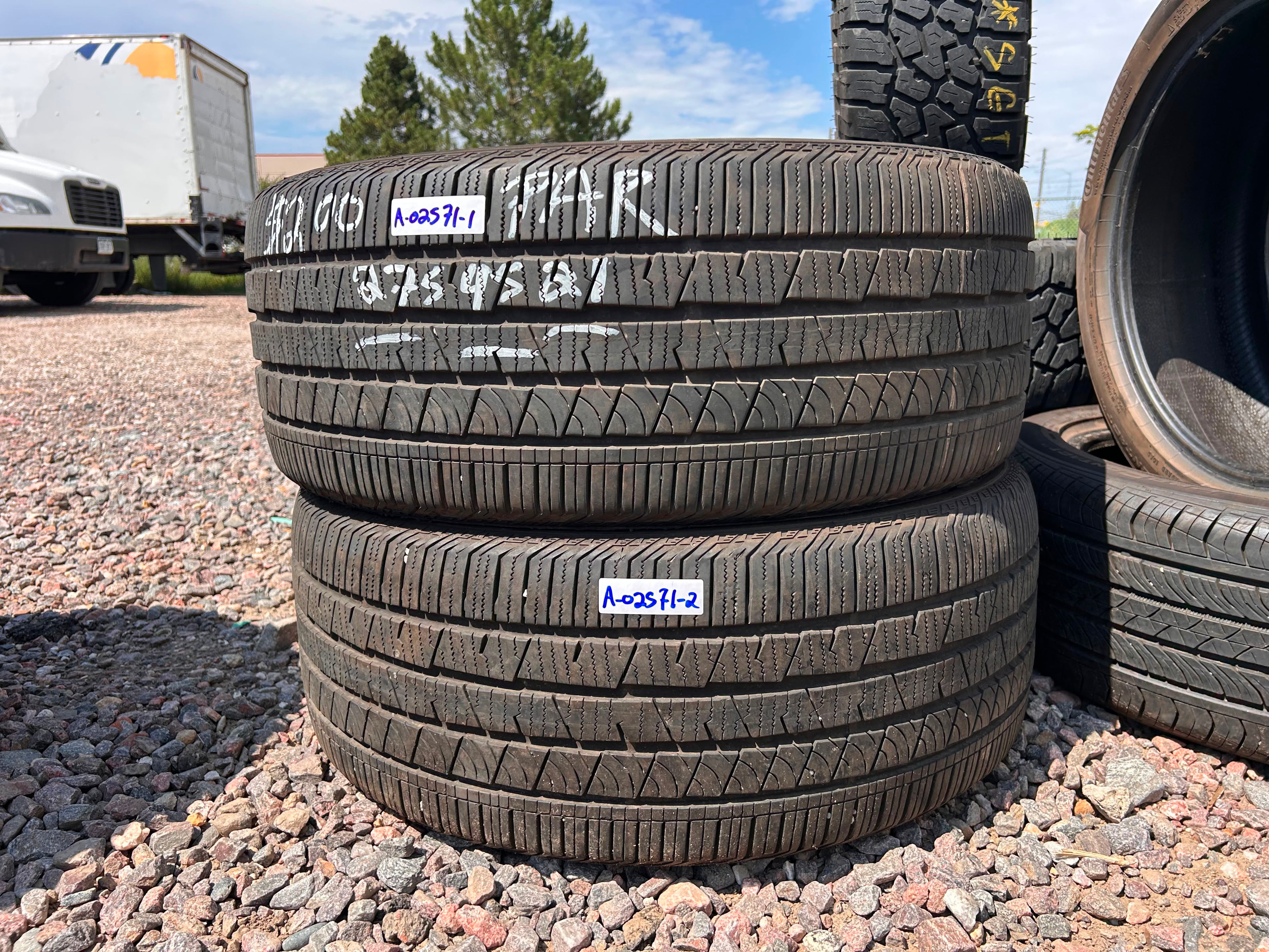 275/45R21 pair (2 Used Tires) Continental Cross Contact