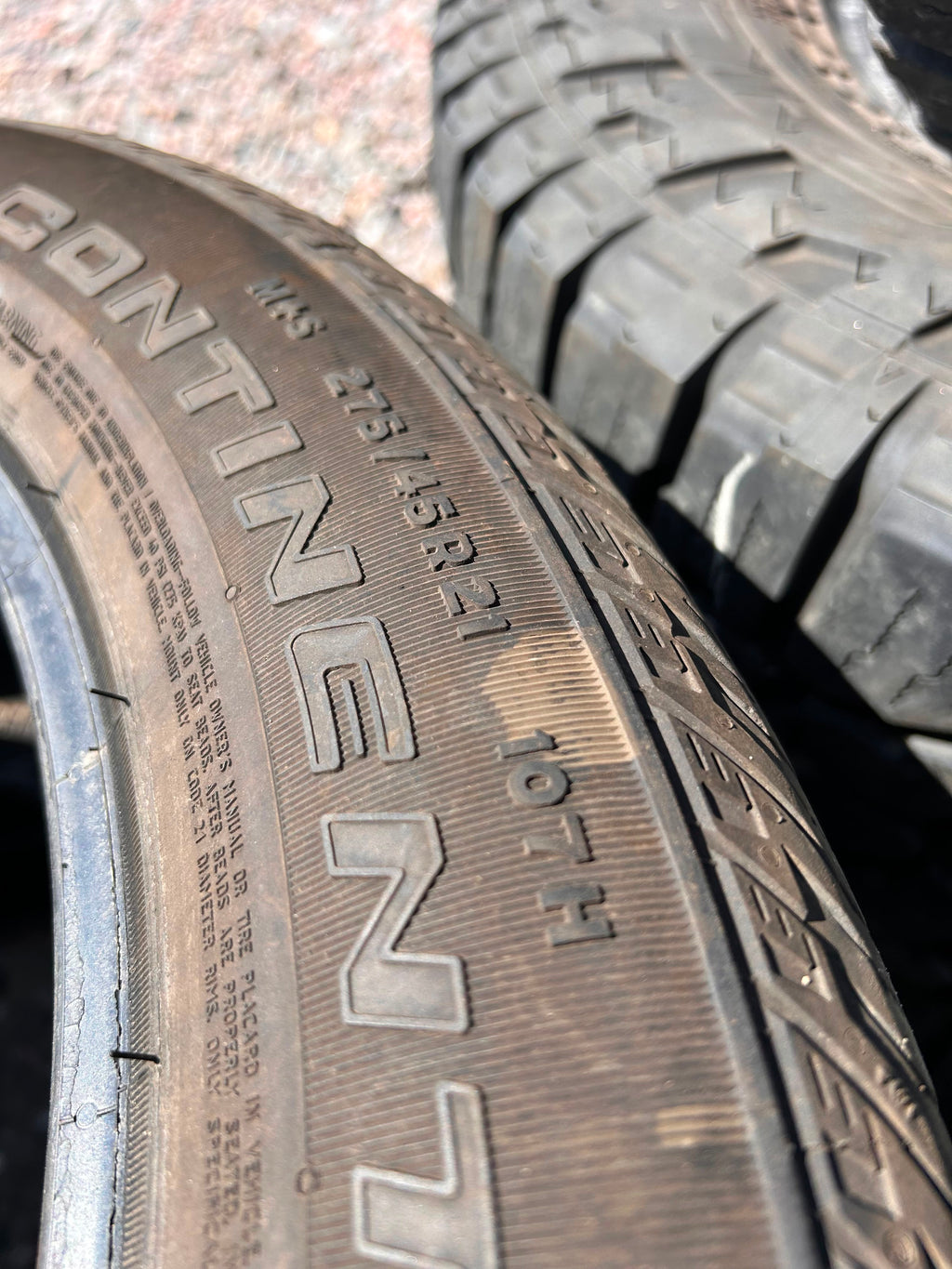 275/45R21 pair (2 Used Tires) Continental Cross Contact