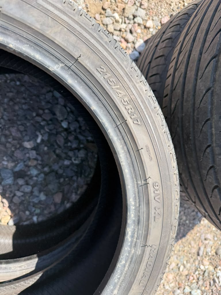 215/45R17 Pair (2 Used Tires) Kenda Vezda Touring