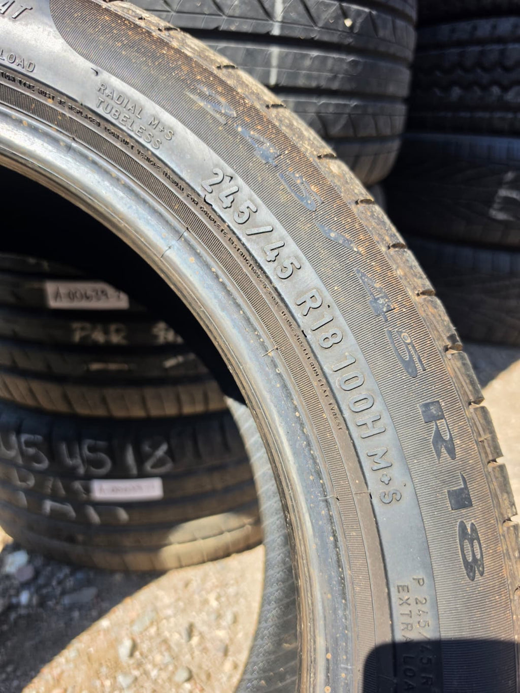 245/45R18 Pair (2 Used Tires) Pirelli Cinturato P7