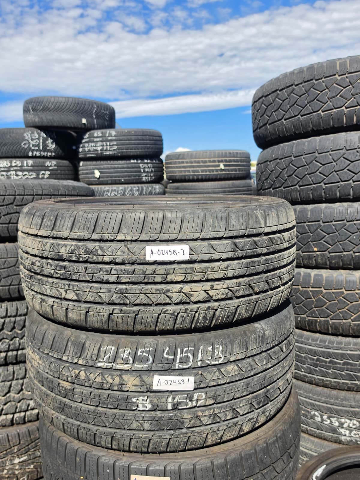 235/45R18 Pair (2 Used Tires) Milestar Ms932