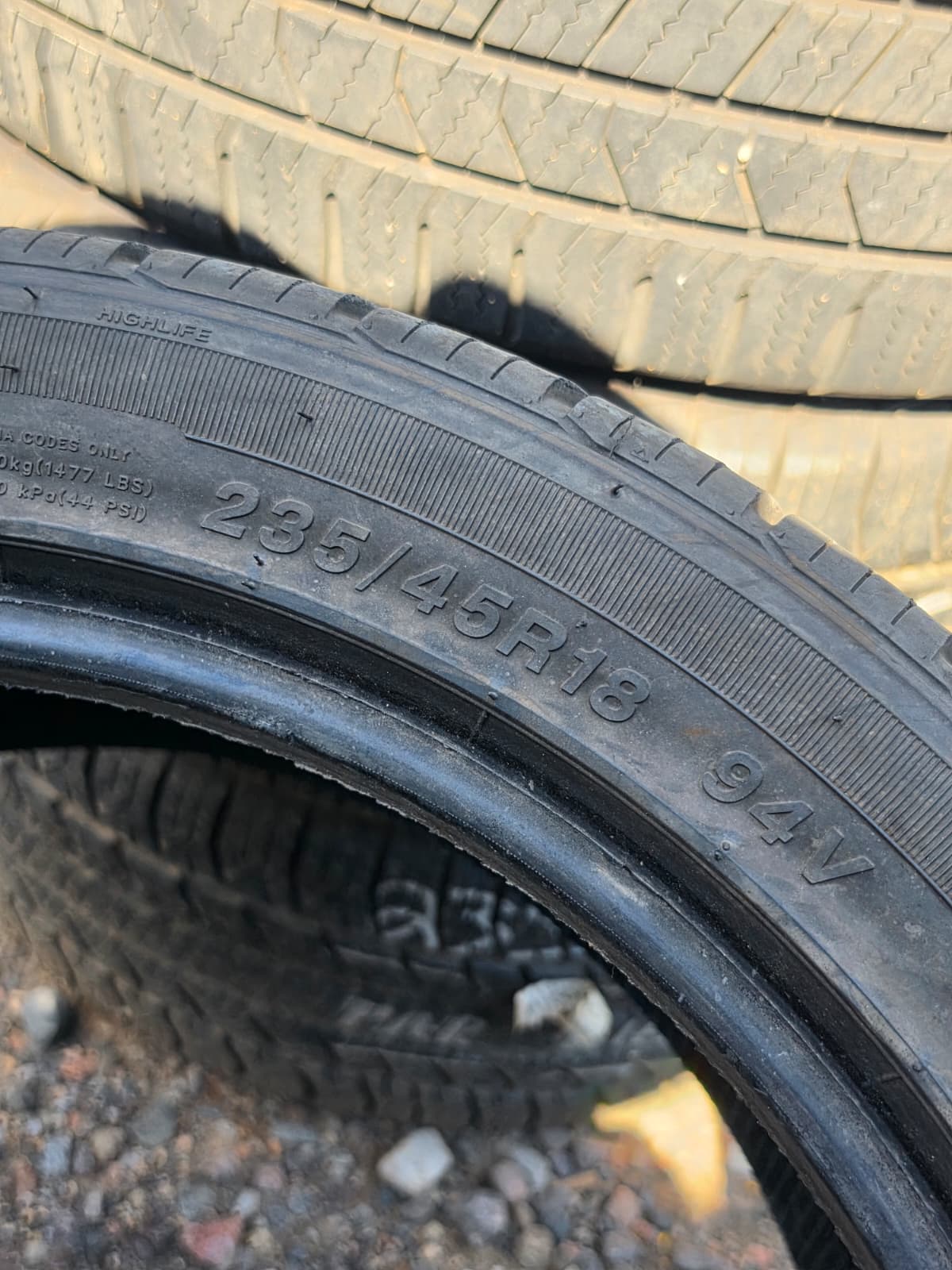 235/45R18 Pair (2 Used Tires) Milestar Ms932