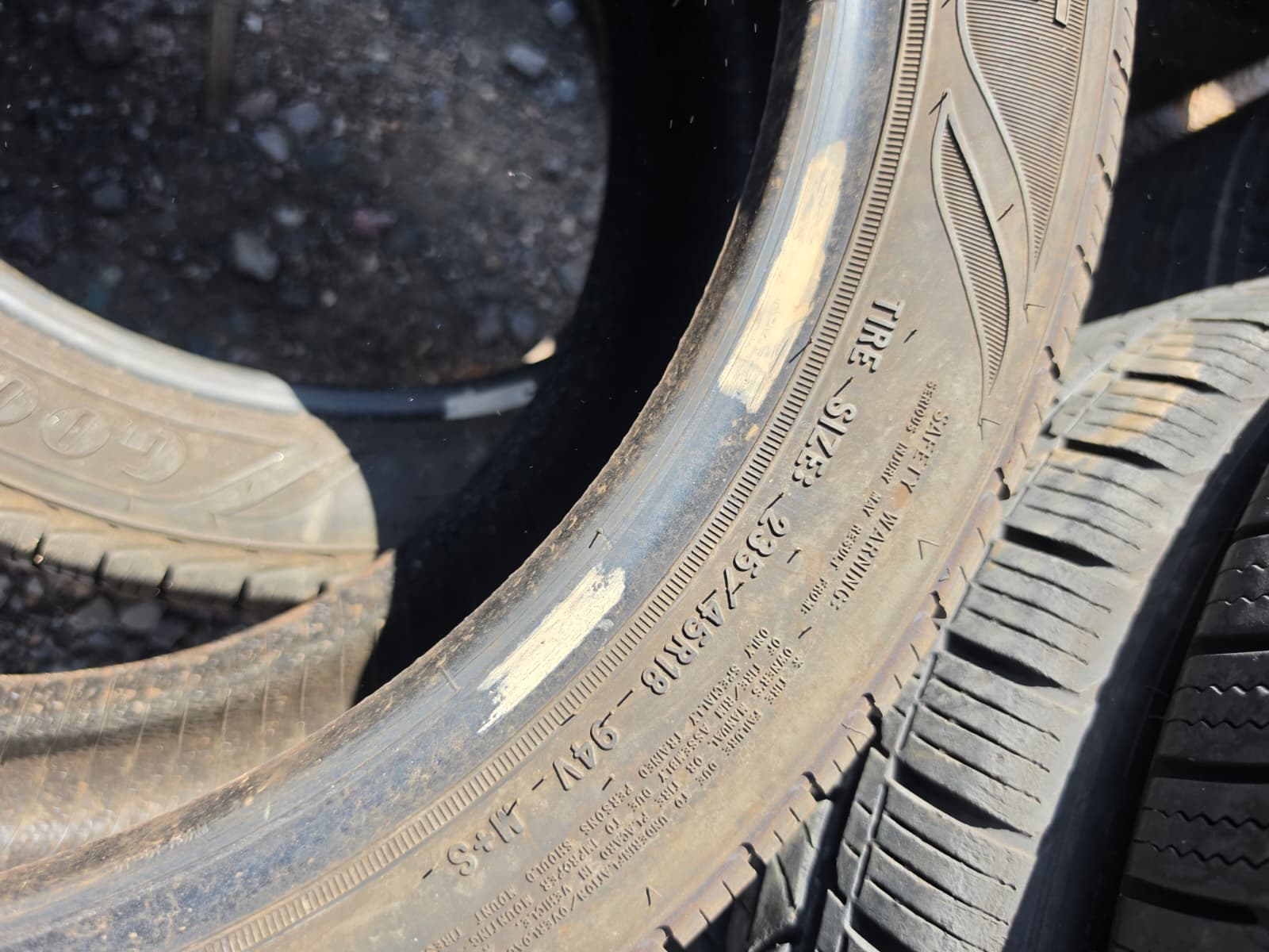 235/45R18 Pair (2 Used Tires) Goodyear Assurance Outlast