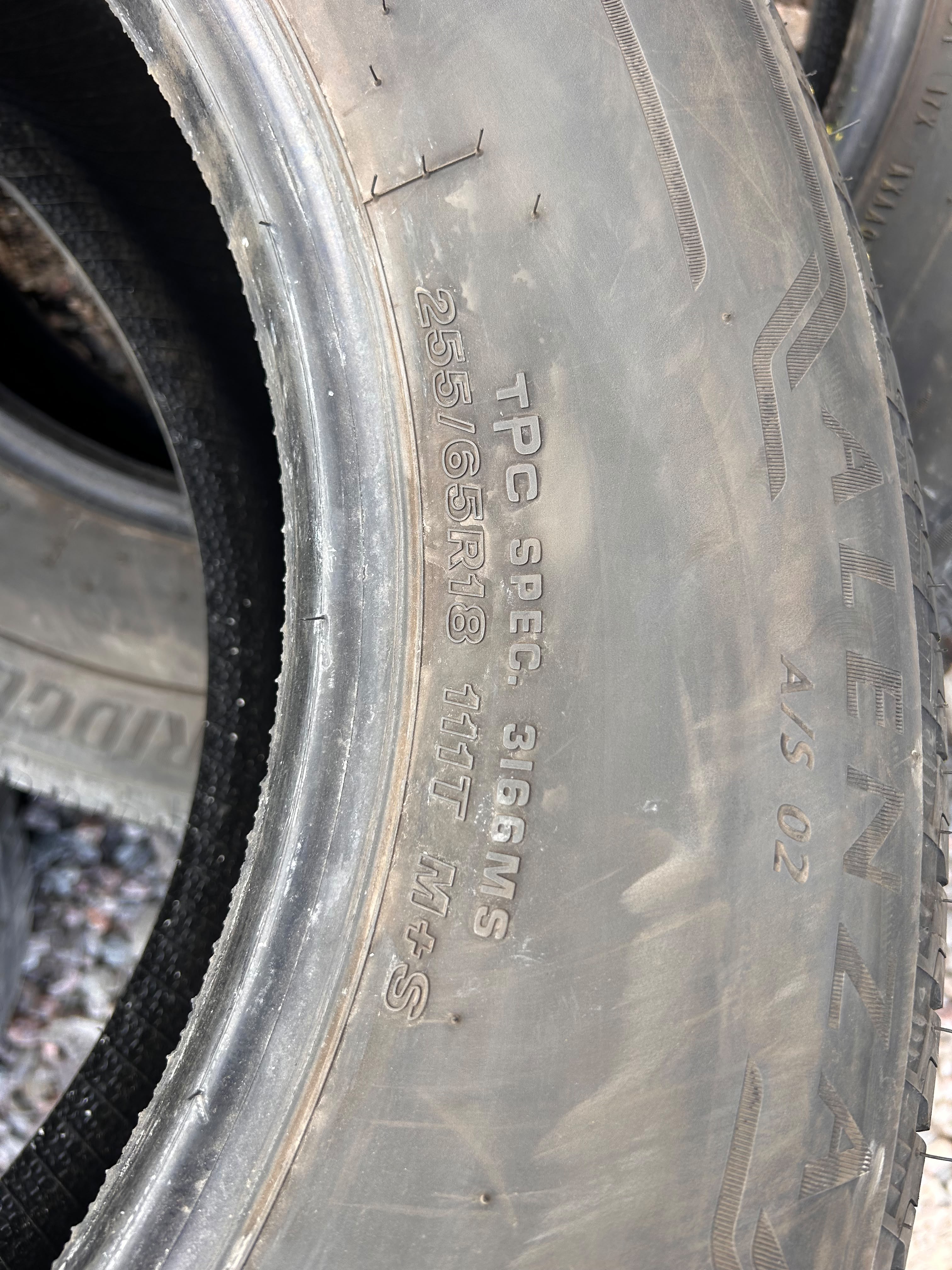 255/65R18 Pair (2 Used Tires) Bridgestone Alenza AS02