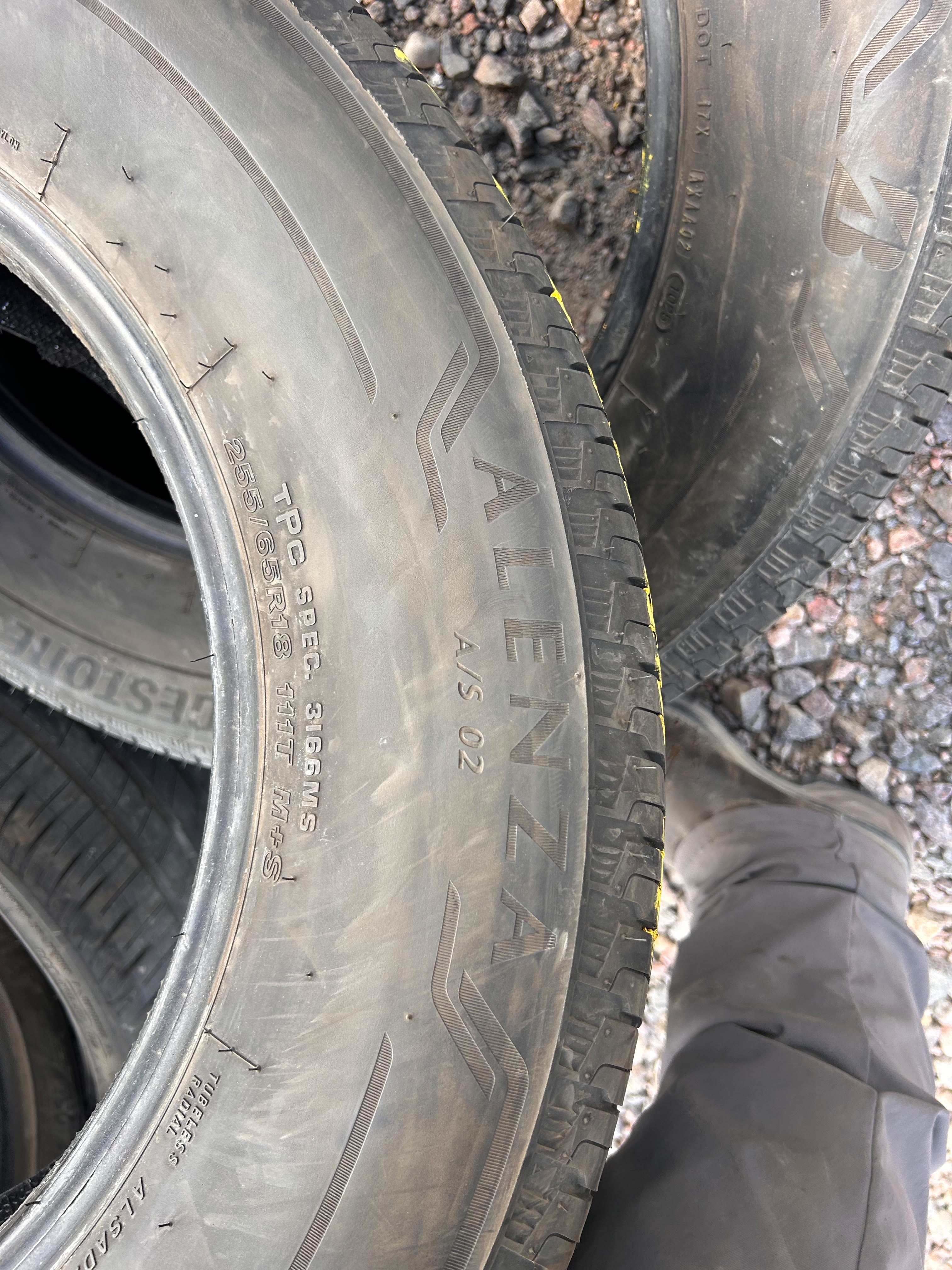 255/65R18 Pair (2 Used Tires) Bridgestone Alenza AS02