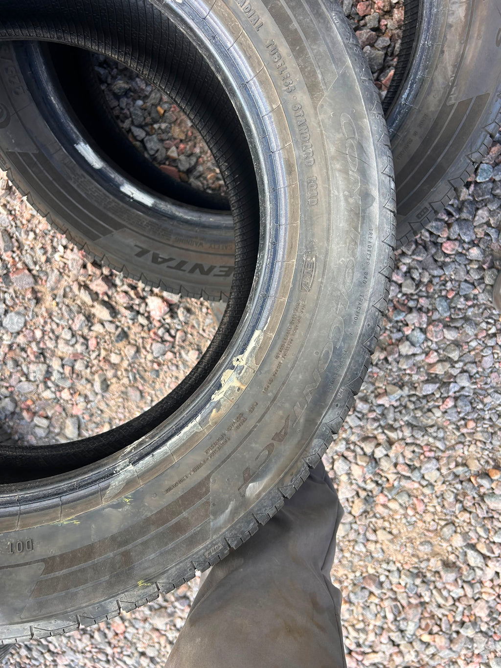 225/55R17 Pair (2 Used Tires) Continental Control Contact