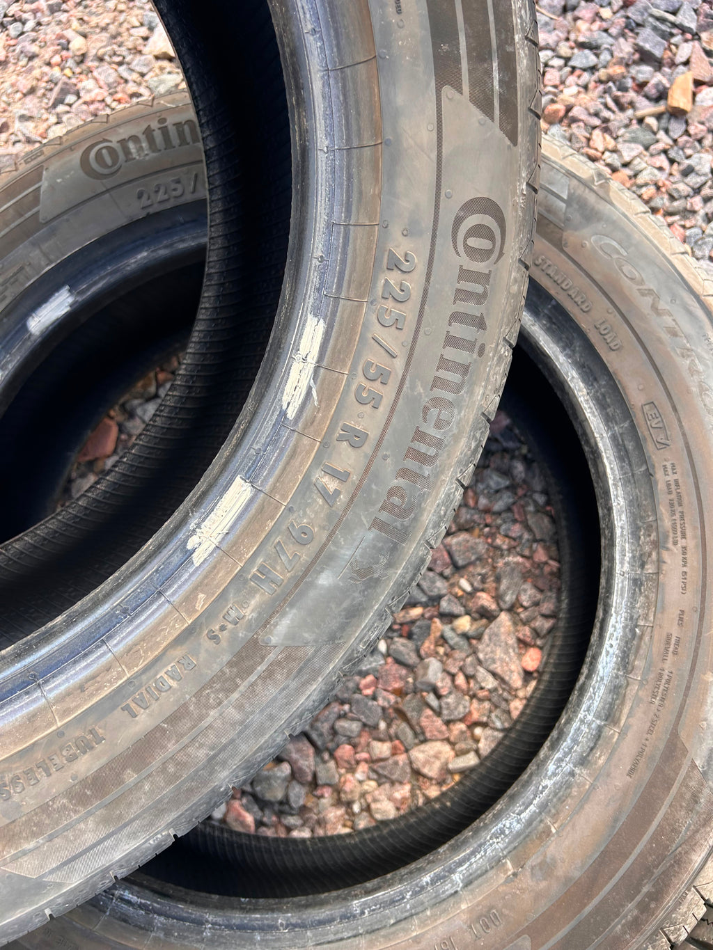 225/55R17 Pair (2 Used Tires) Continental Control Contact
