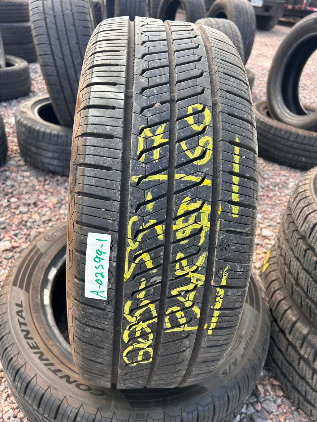 225/55R17 Pair (2 Used Tires) Continental Control Contact