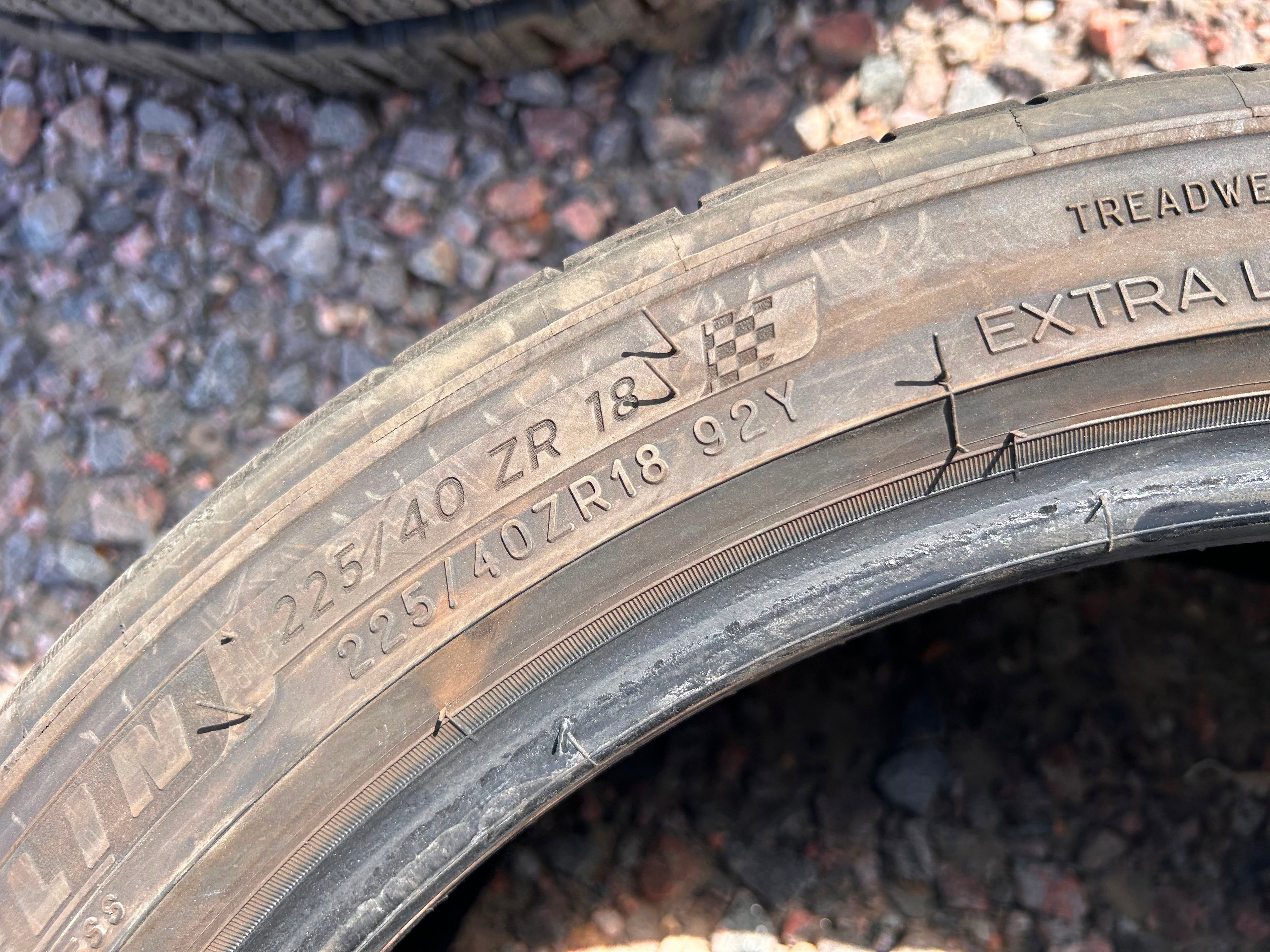 225/40R18 Pair (2 Used Tires) Michelin Pilot Sport 4
