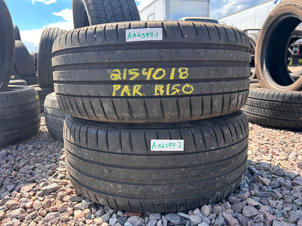 215/40R18 Pair (2 Used Tires) Michelin Pilot Sport 4