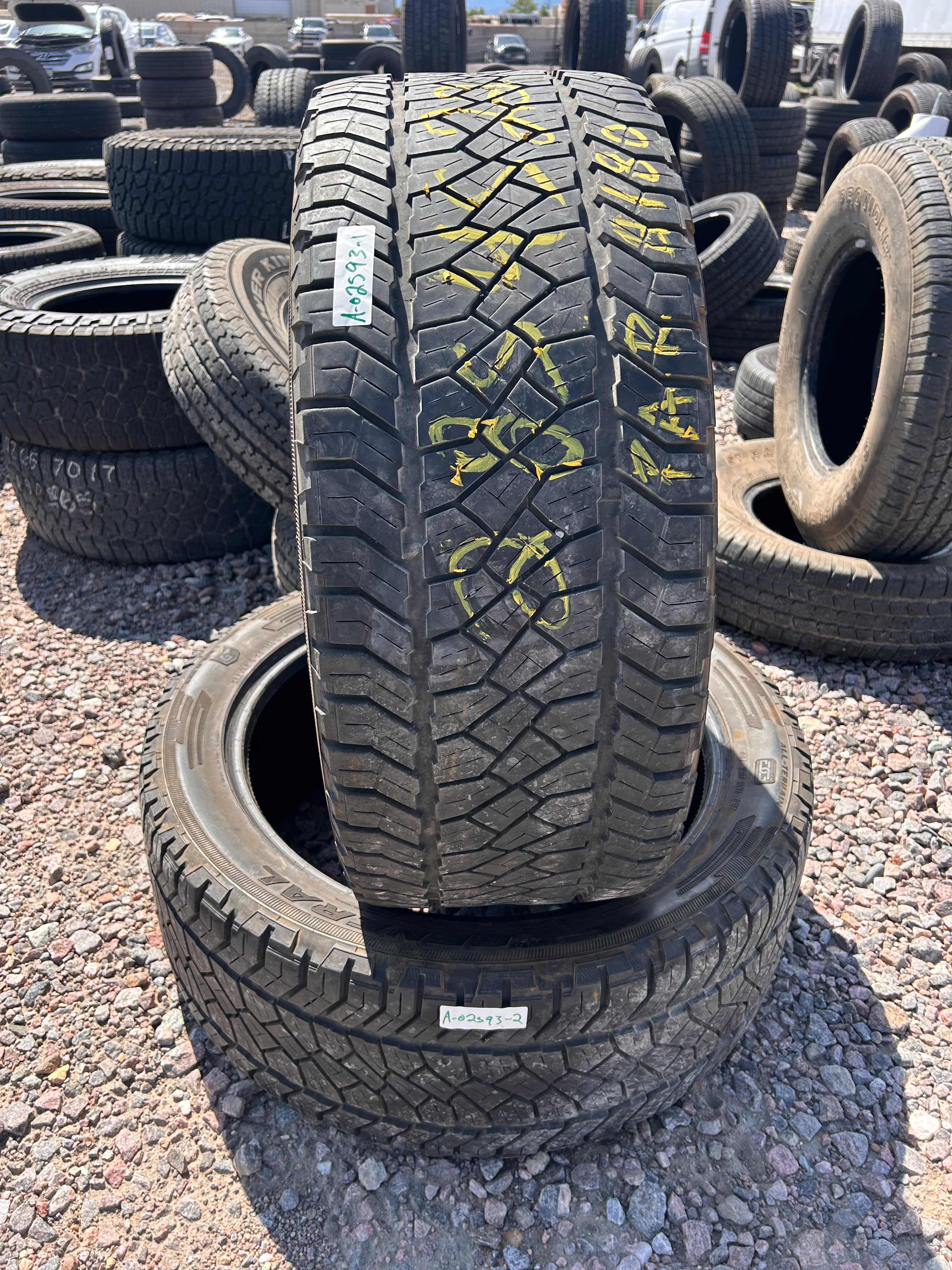 285/45R22 Pair (2 Used Tires) General Grabber