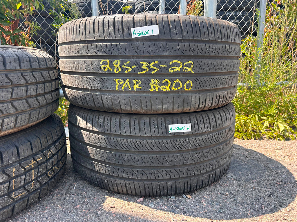 285/35R22 Pair (2 Used Tires) Pirelli Scorpion Zero