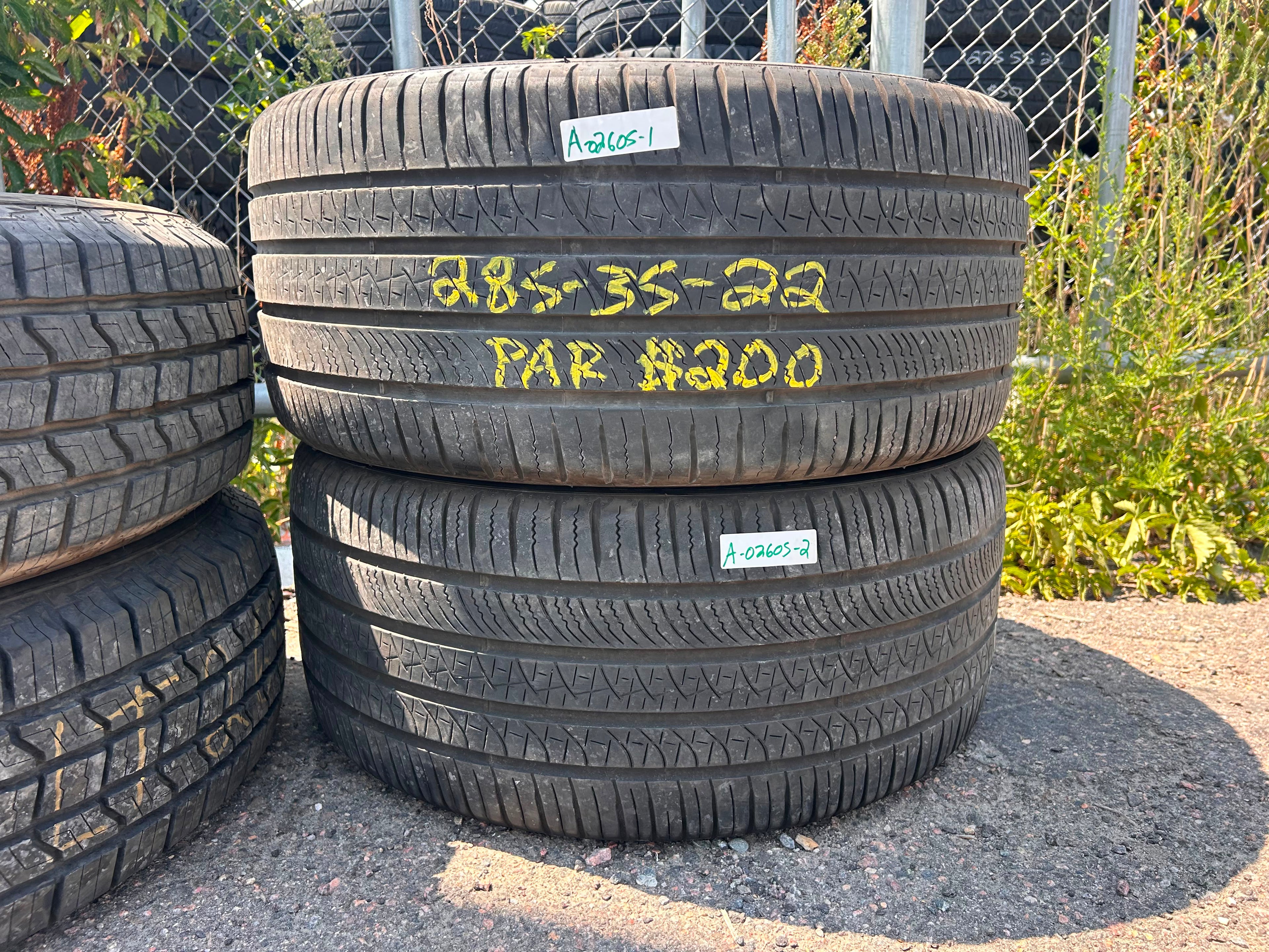 285/35R22 Pair (2 Used Tires) Pirelli Scorpion Zero