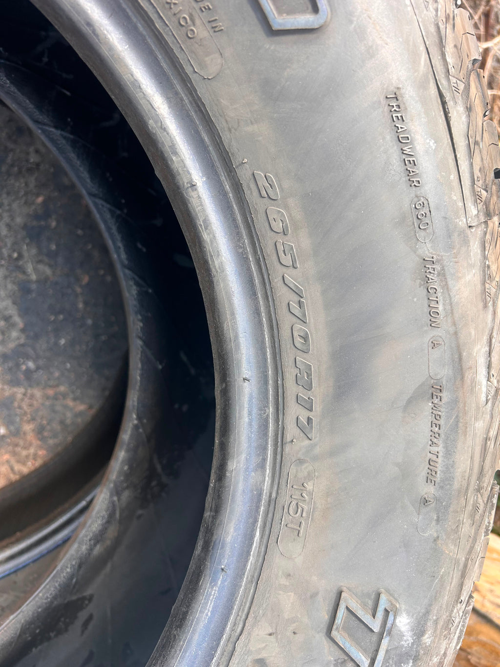 265/70R17 Pair (2 Used Tires) Bfgoodrich Trail Terrain TA