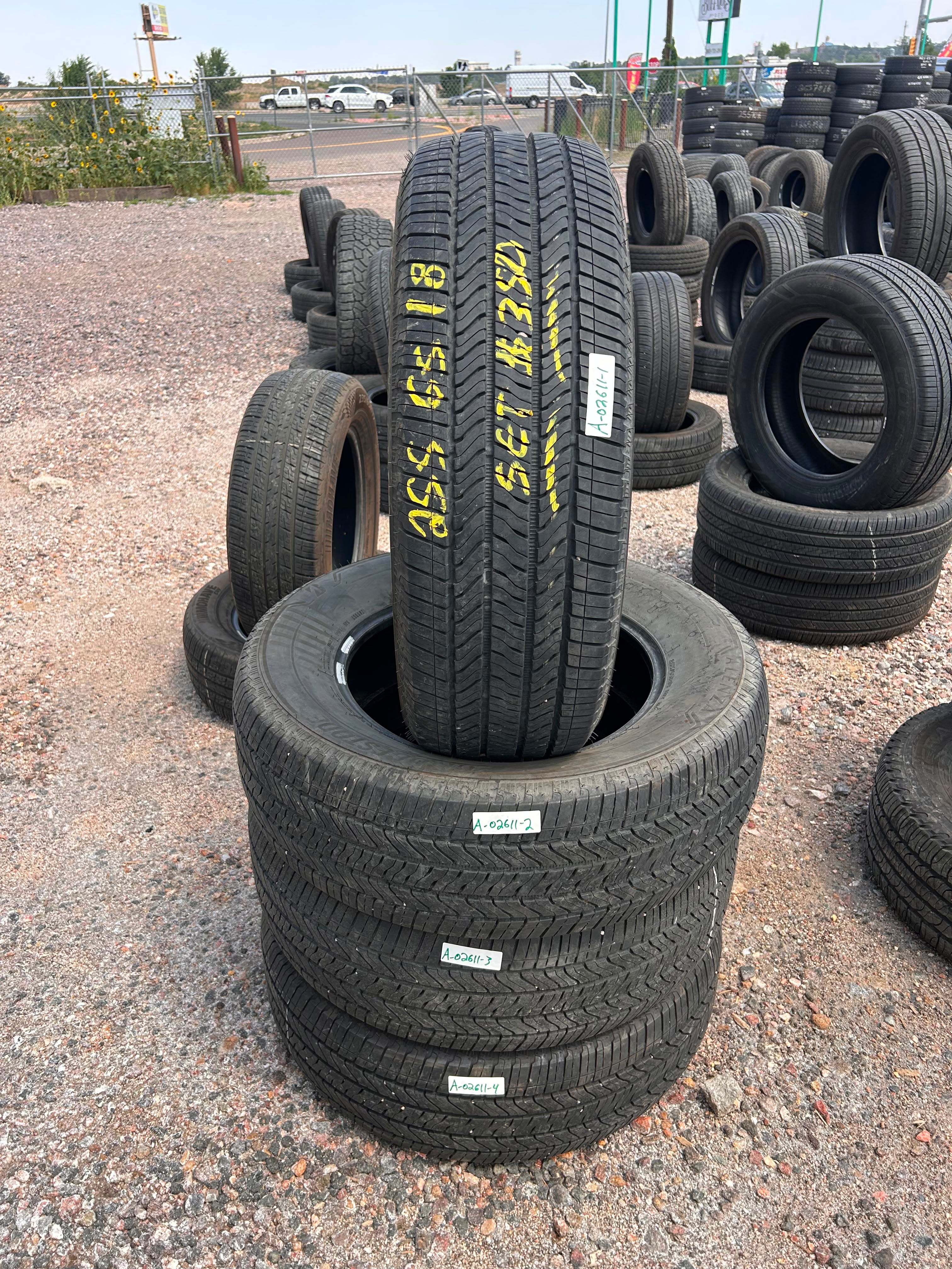 255/65R18 Set (4 Used Tires) Bridgestone Alenza AS02