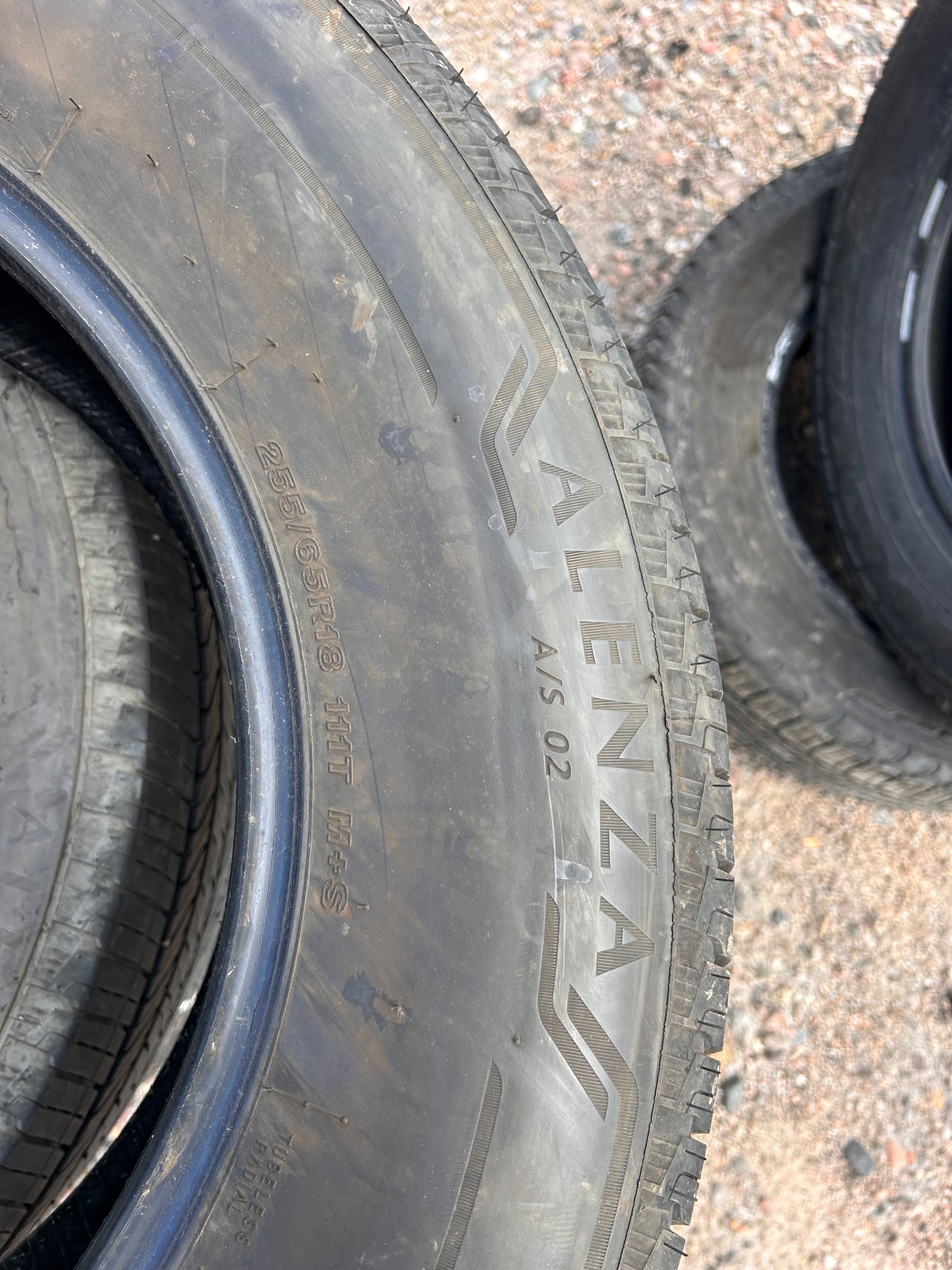 255/65R18 Set (4 Used Tires) Bridgestone Alenza AS02