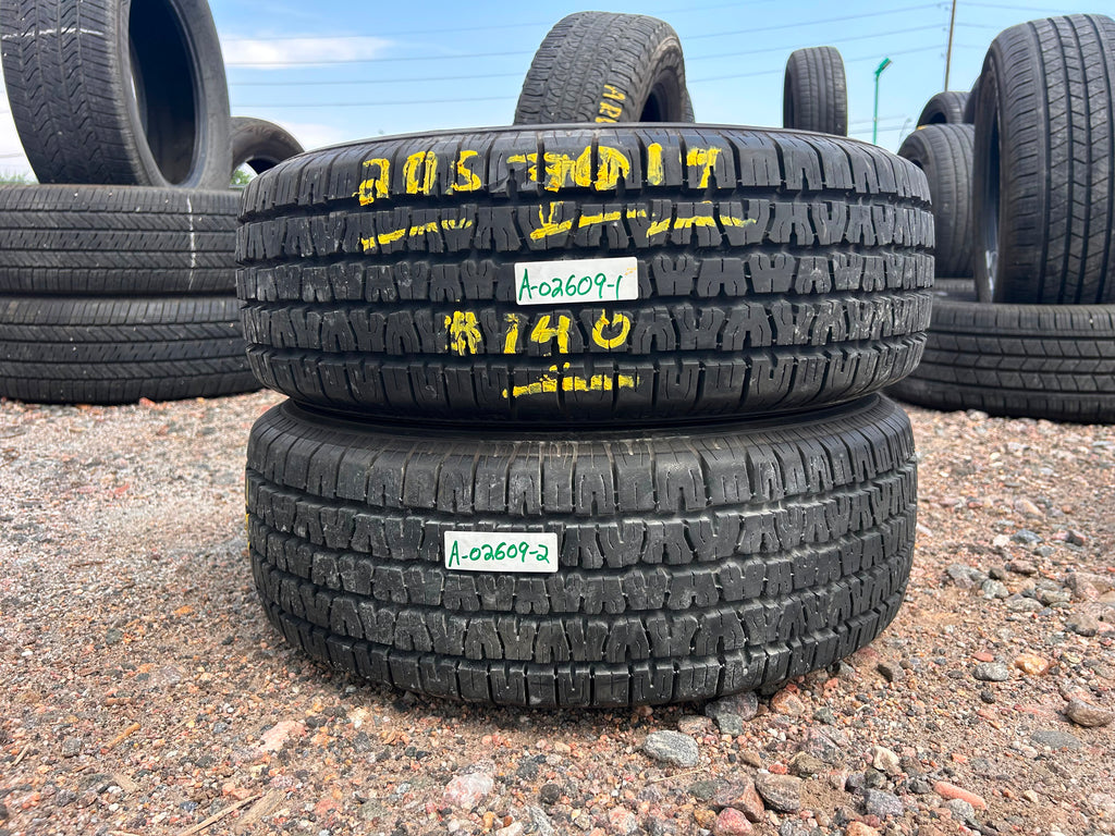 205/70R14 Pair (2 Like New Tires!!) Bfgoodrich Radial TA