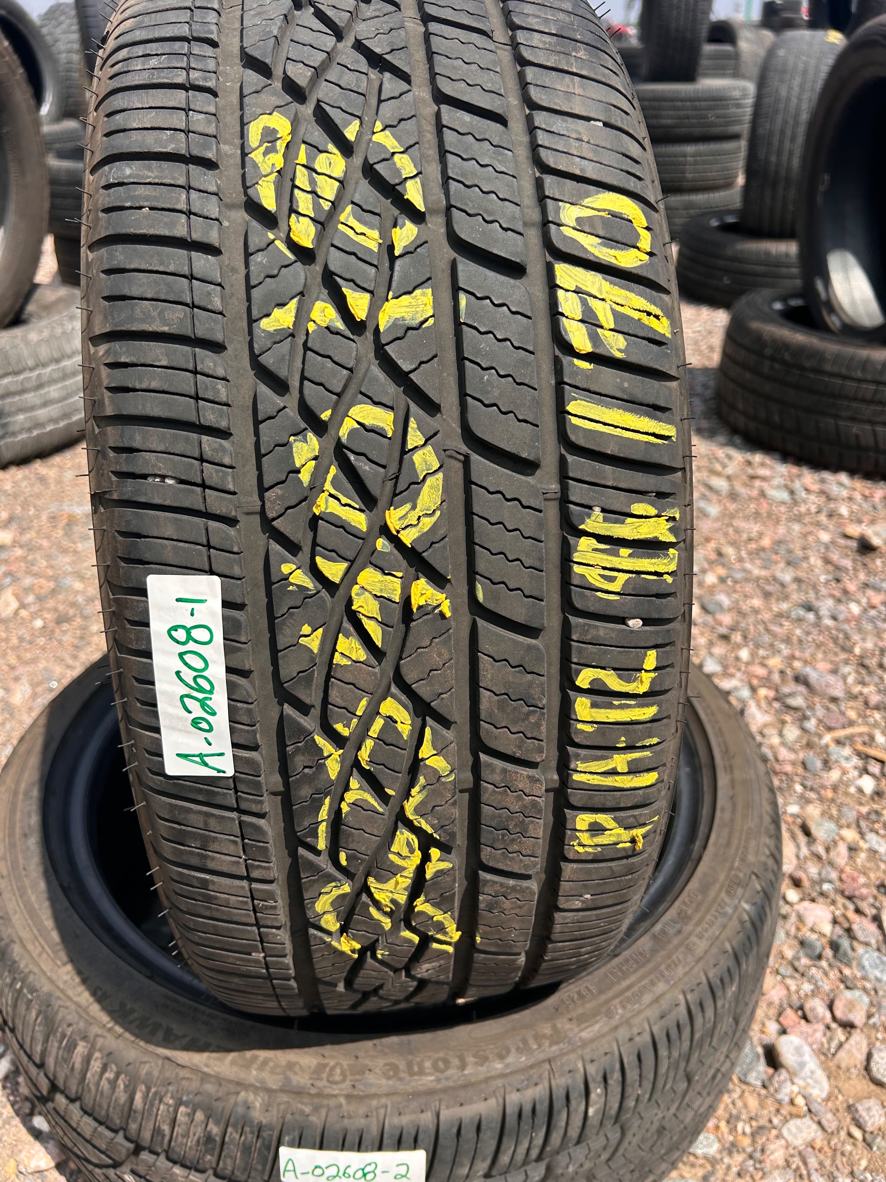 225/40R18 Pair (2 Used Tires) Firestone Firehawk AS V2