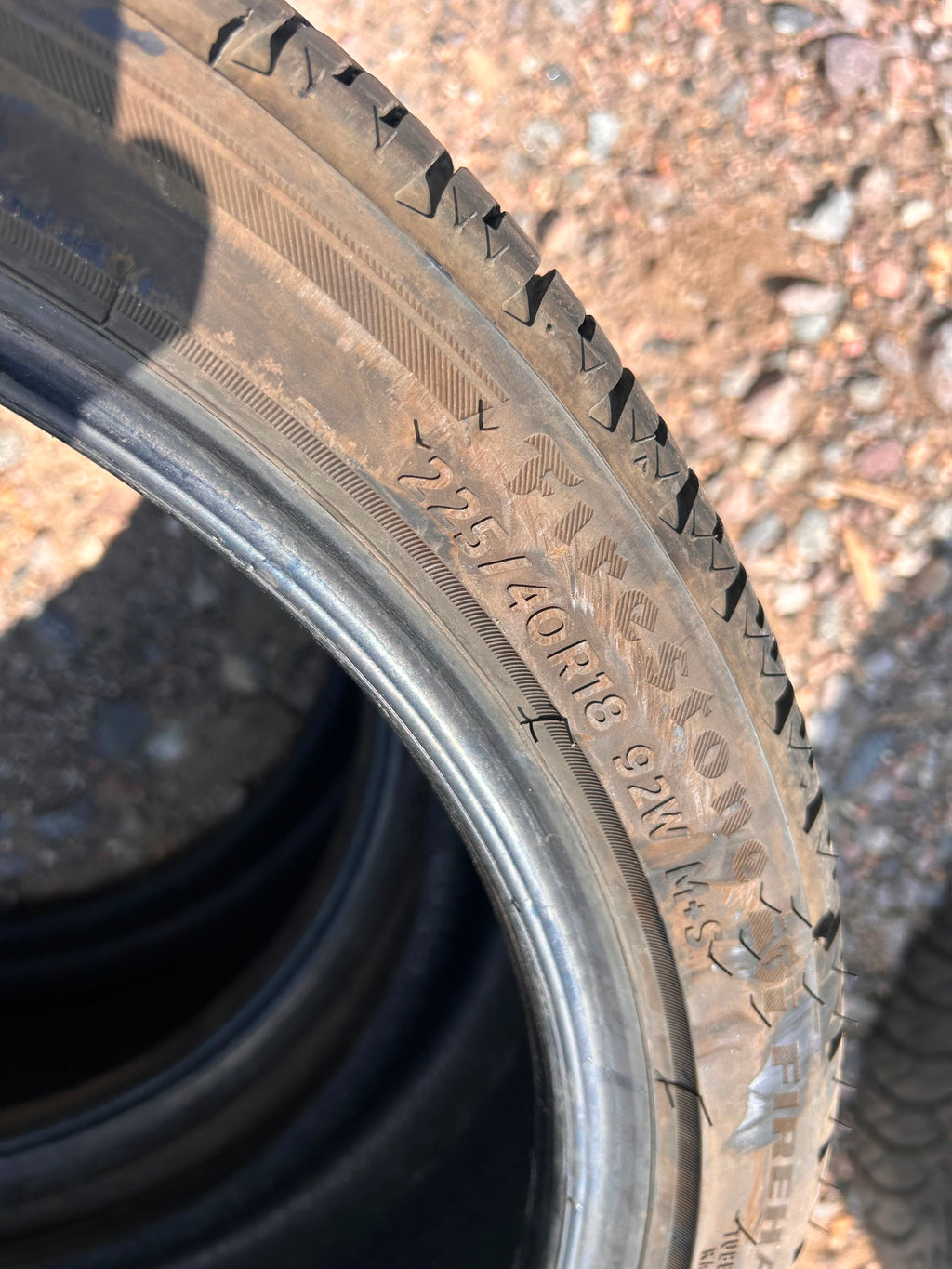 225/40R18 Pair (2 Used Tires) Firestone Firehawk AS V2