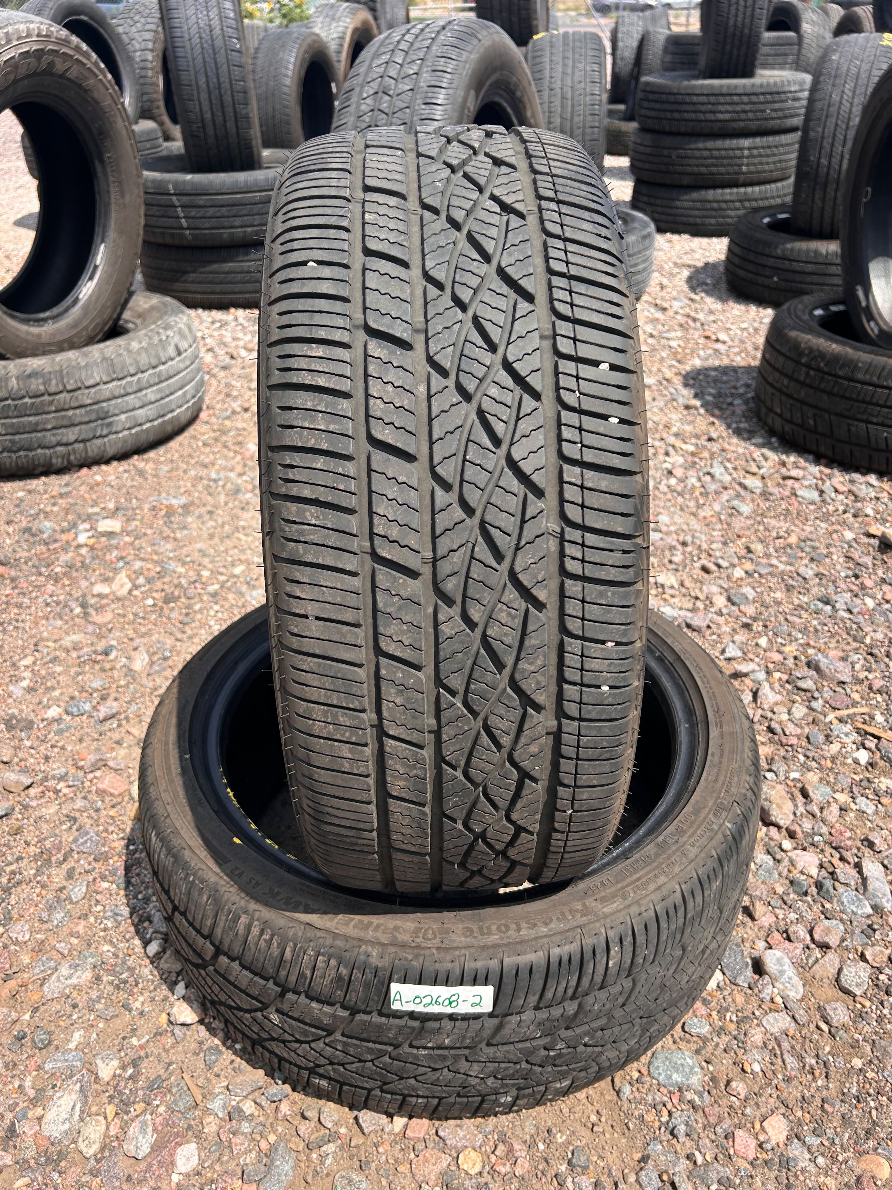 225/40R18 Pair (2 Used Tires) Firestone Firehawk AS V2