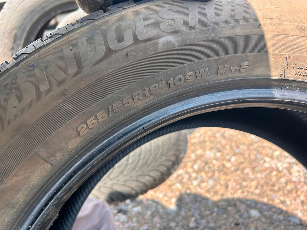 255/55R18 Pair (2 Used Tires) Bridgestone Alenza AS Ultra