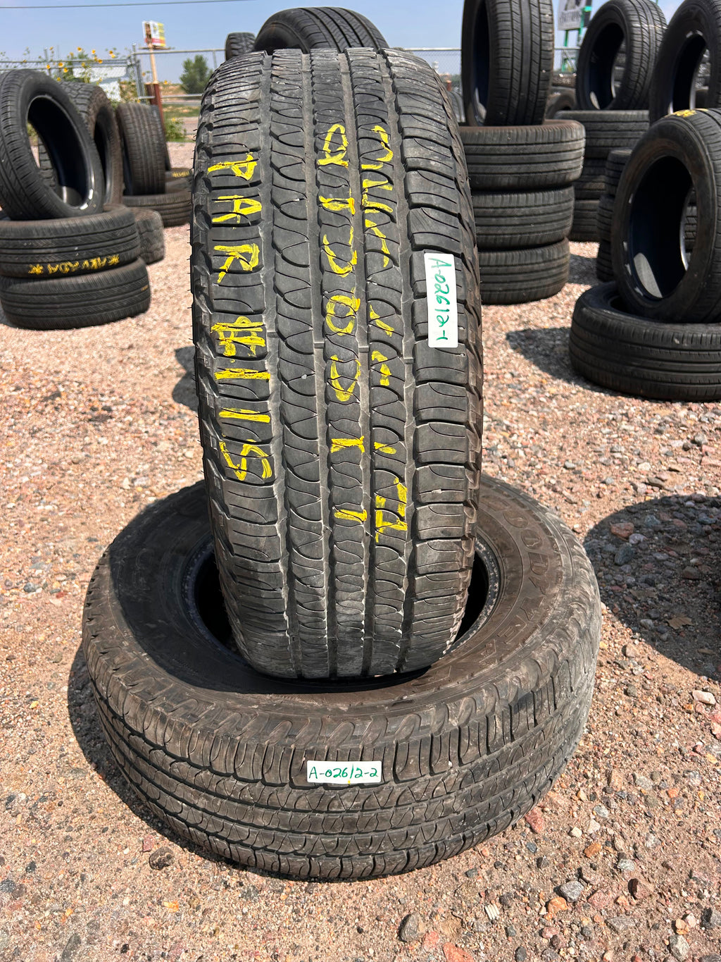 245/65R17 Pair (2 Used Tires) Goodyear Fortera HL
