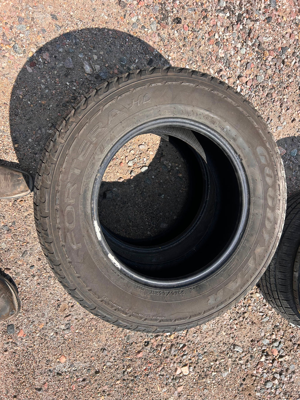 245/65R17 Pair (2 Used Tires) Goodyear Fortera HL