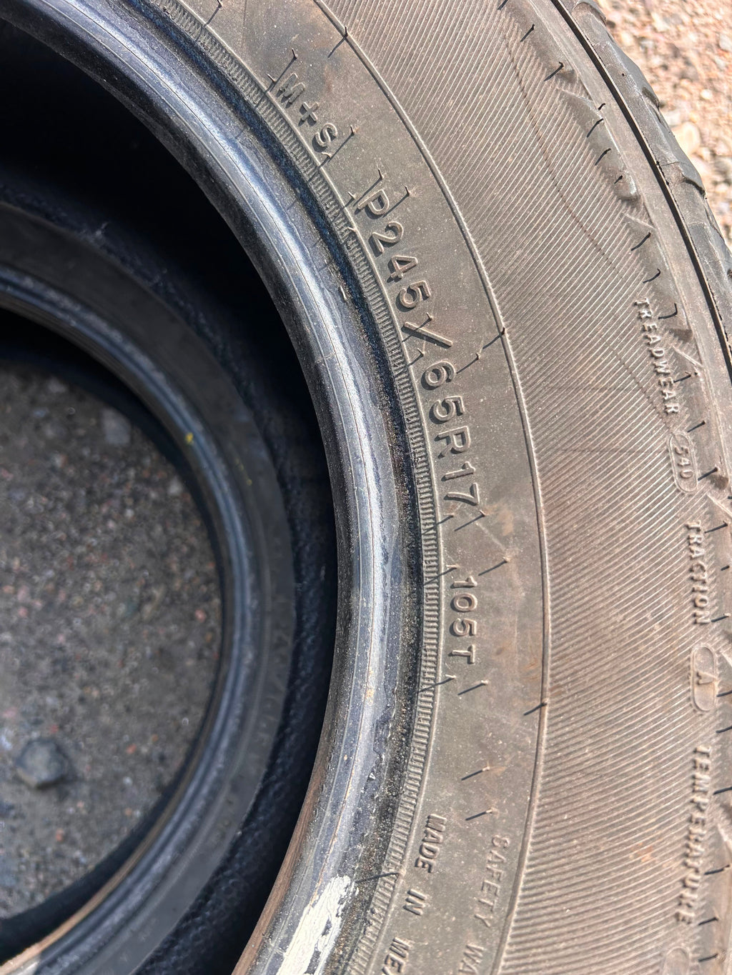 245/65R17 Pair (2 Used Tires) Goodyear Fortera HL