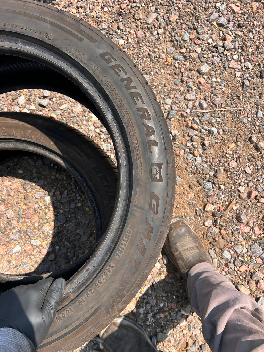 245/45R18 Pair (2 Used Tires) General G Max