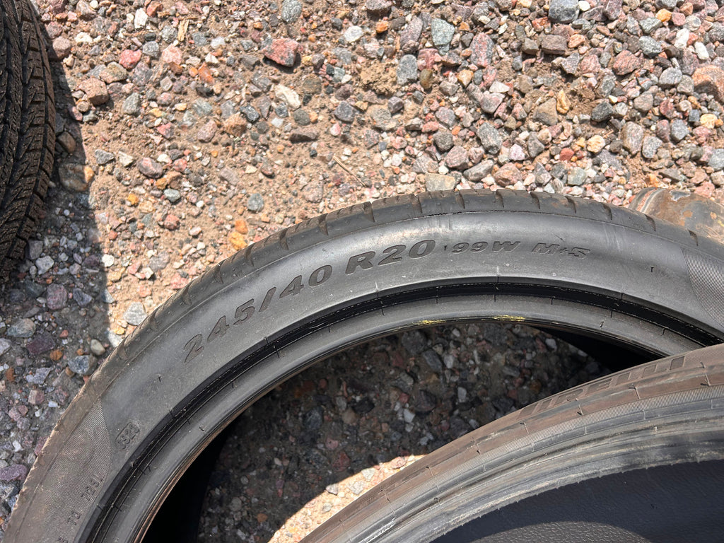 245/40R20 Pair (2 Used Tires) Pirelli PZero