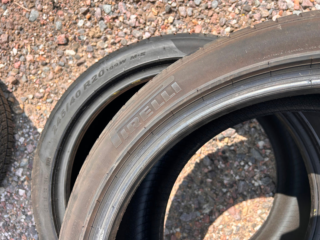 245/40R20 Pair (2 Used Tires) Pirelli PZero