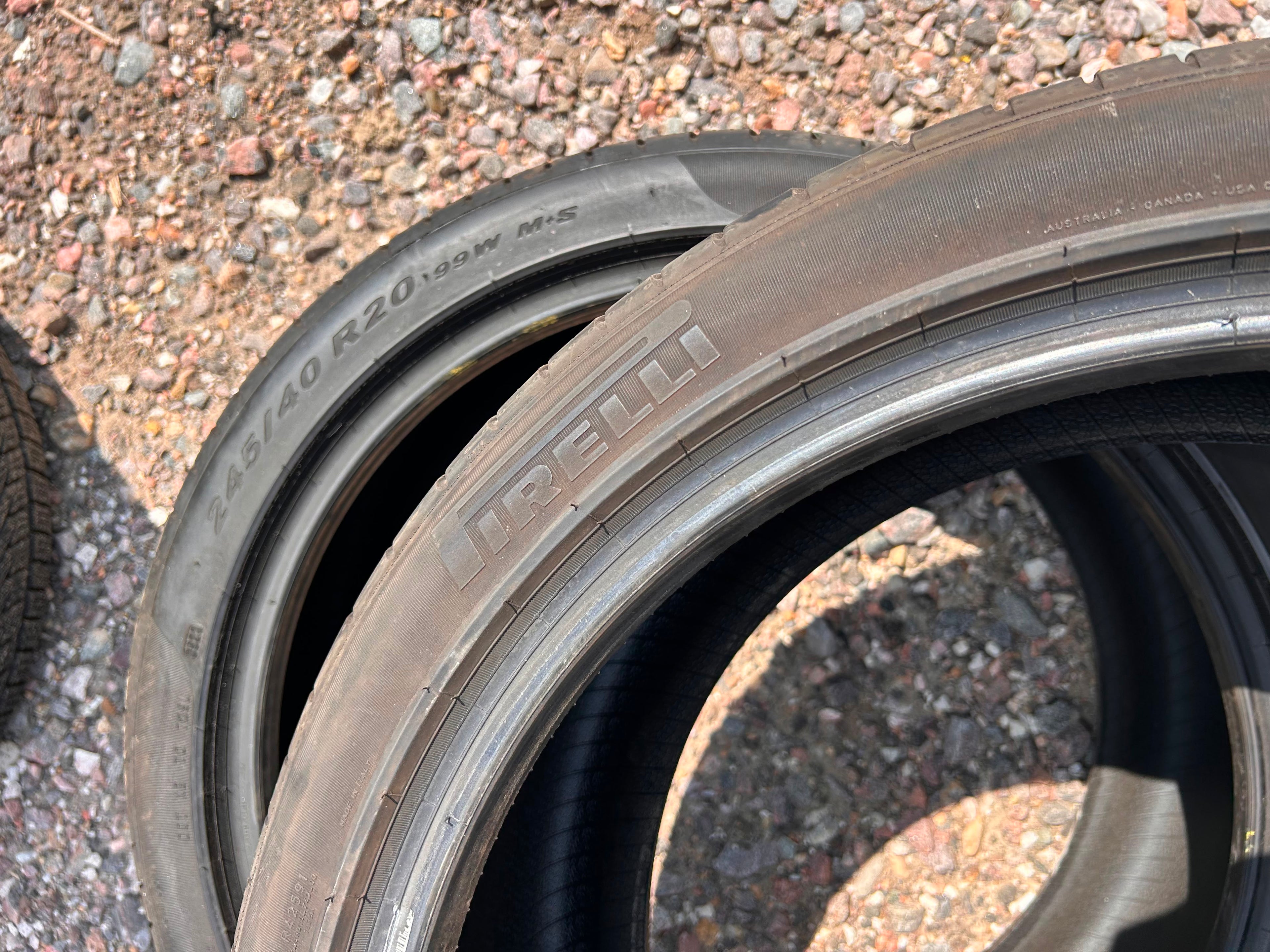 245/40R20 Pair (2 Used Tires) Pirelli PZero