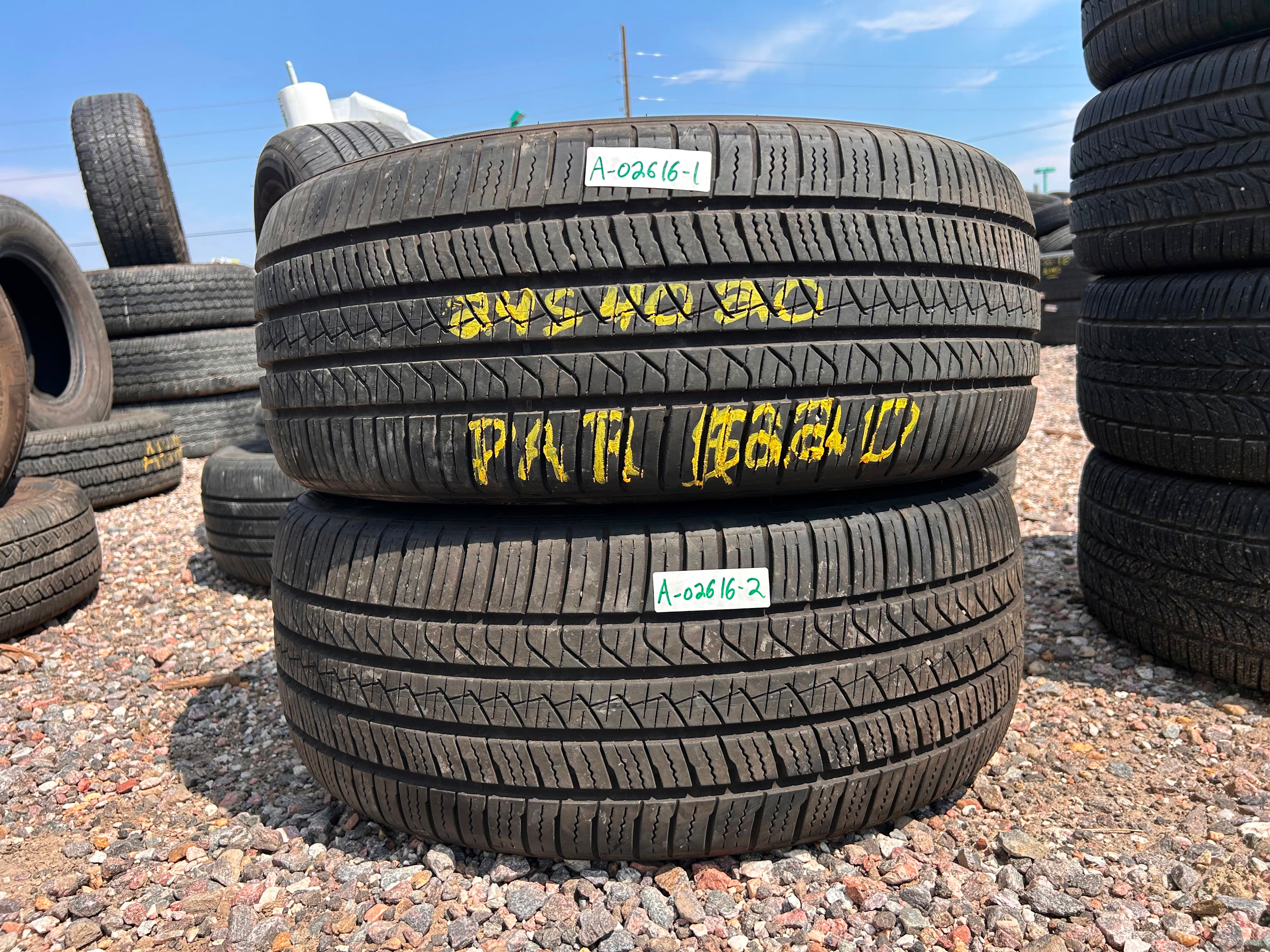 245/40R20 Pair (2 Used Tires) Pirelli PZero