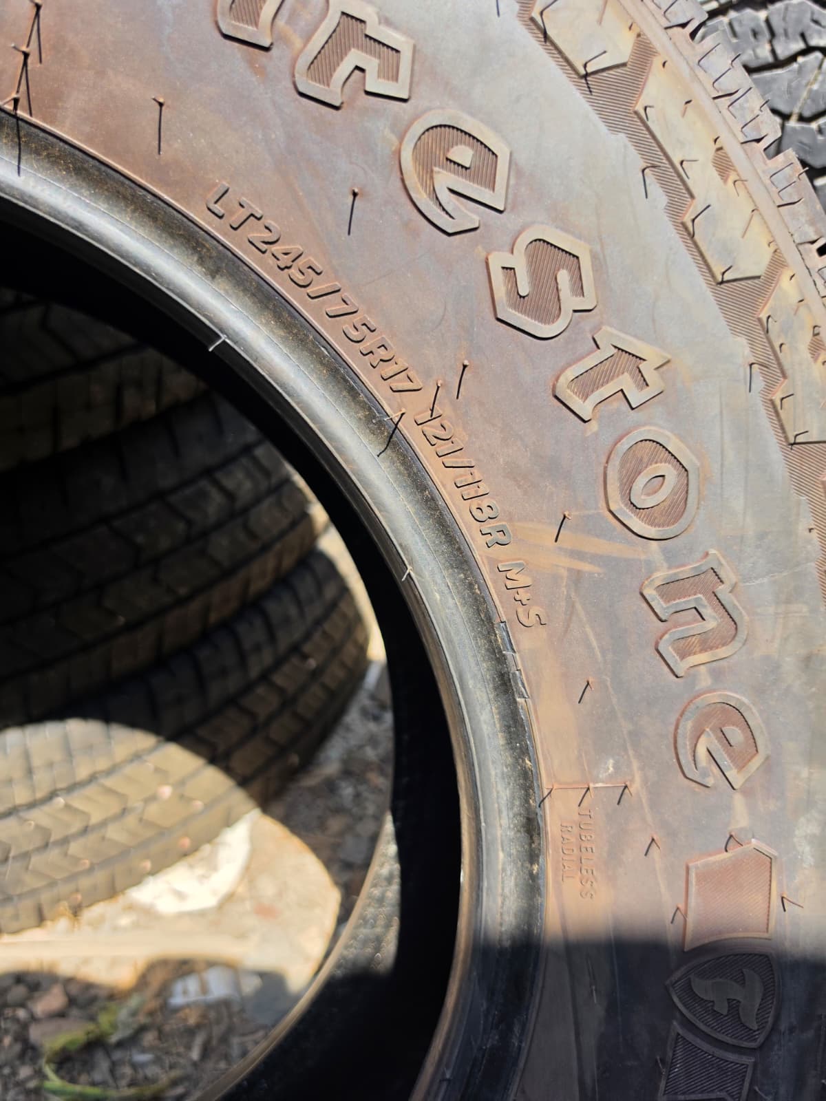 LT245/75R17 Pair (2 Used Tires) Firestone Transforce HT3