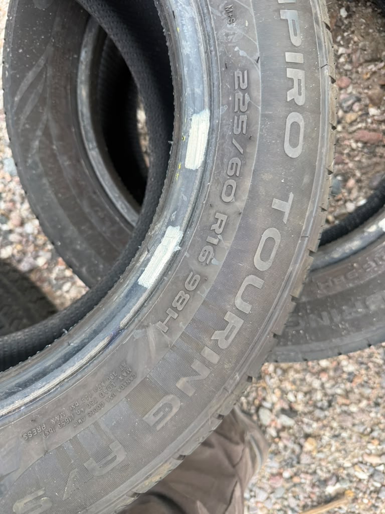 225/60R16 Pair (2 Used Tires) Gt Radial Champiro Touring