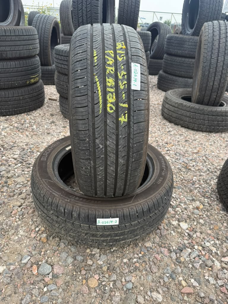 215/55R17 Pair (2 Used Tires)  Blackhawk Street H