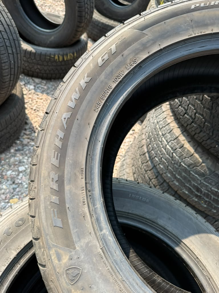 245/55R18 Set (4 Used Tires) Firestone Firehawk GT Pursuit