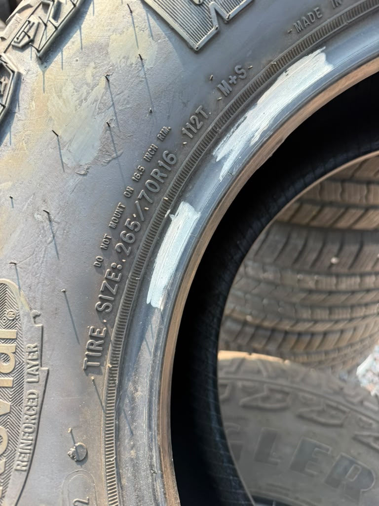 265/70R16 Set (4 Used Tires) Goodyear Wrangler Territory AT