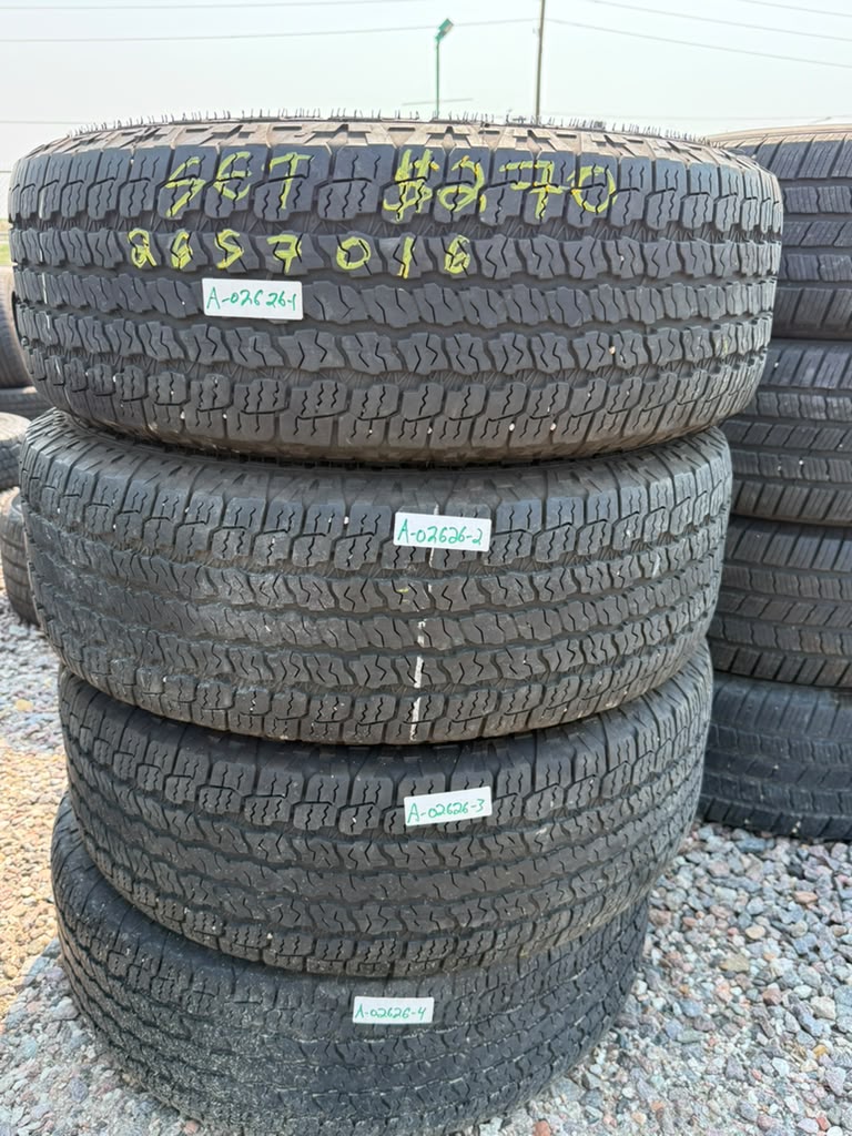 265/70R16 Set (4 Used Tires) Goodyear Wrangler Territory AT
