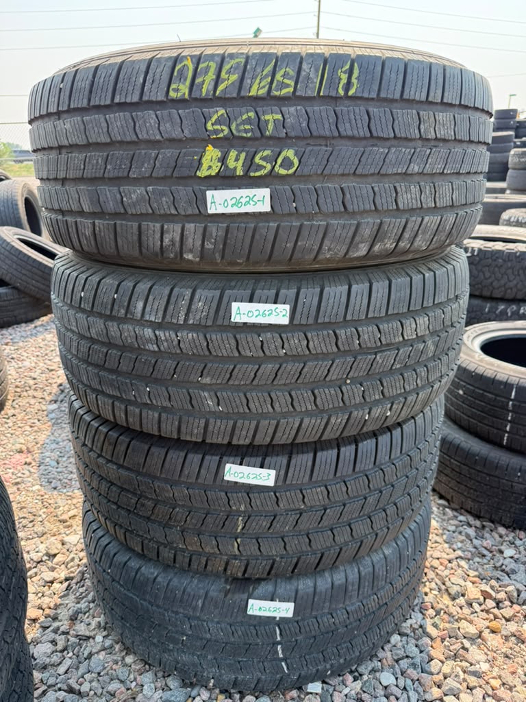 275/65R18 Set (4 Used Tires) Michelin Defender LTX