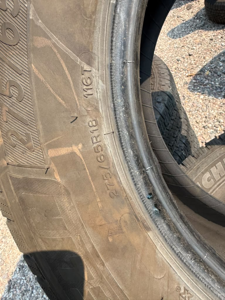 275/65R18 Set (4 Used Tires) Michelin Defender LTX