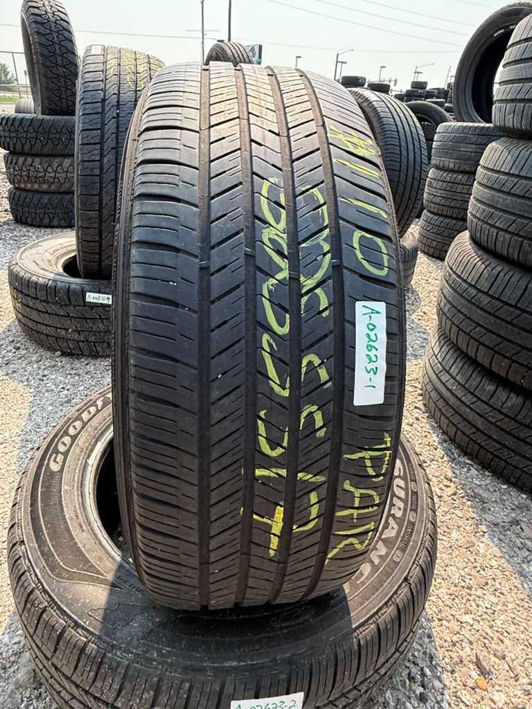 225/55R17 Pair (2 Used Tires) Goodyear Assurance